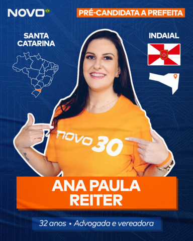 Ana Paula Reiter é especialista em gestão pública e propõe uma atuação mais transparente e eficaz para a prefeitura de Indaial