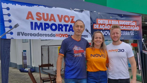 O projeto “Vereadores do Novo nos Bairros” aproxima os parlamentares das necessidades da população de cada região de Ascurra (créditos: reprodução).