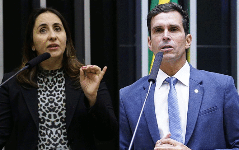 Texto alt: A viagem antecipada de Janja à Rússia é mais uma irregularidade cometida pelo governo Lula. Da esquerda para direita: Adriana Ventura e Luiz Lima (créditos: Câmara dos Deputados).