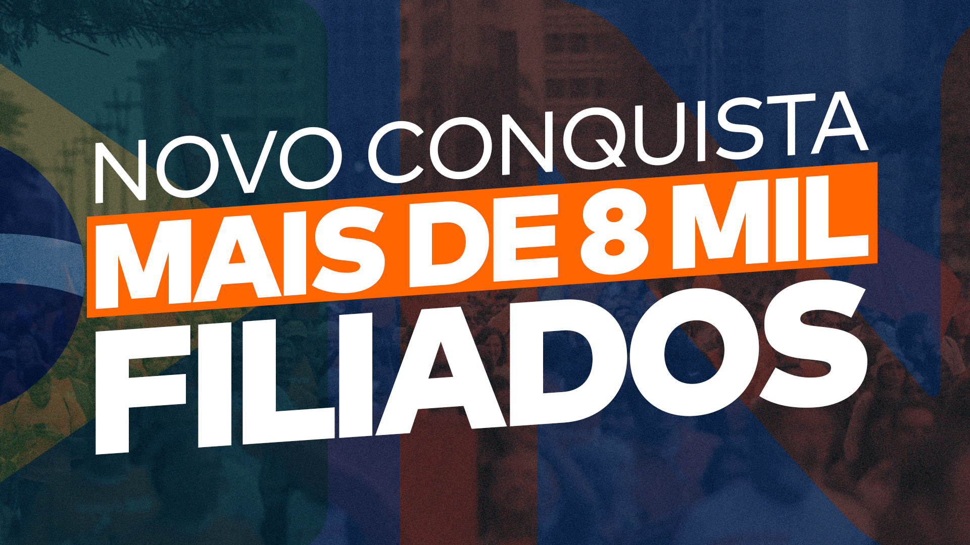 O título “NOVO conquista mais de 8 mil filiados” destaca como fomos um dos poucos partidos que cresceu em apoiadores em 2025.