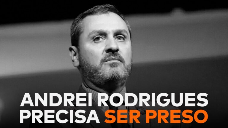 Texto alt: A imagem da matéria sobre o pedido de prisão do direitor da PF mostra a frase“Andrei Rodrigues precisa ser preso” e uma foto do diretor-geral da corporação.